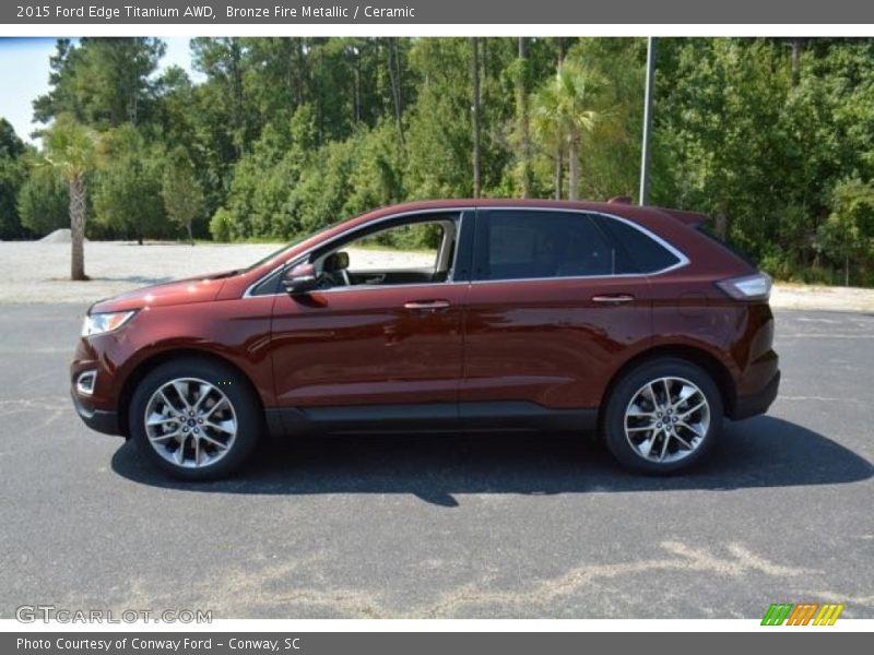 Bronze Fire Metallic / Ceramic 2015 Ford Edge Titanium AWD