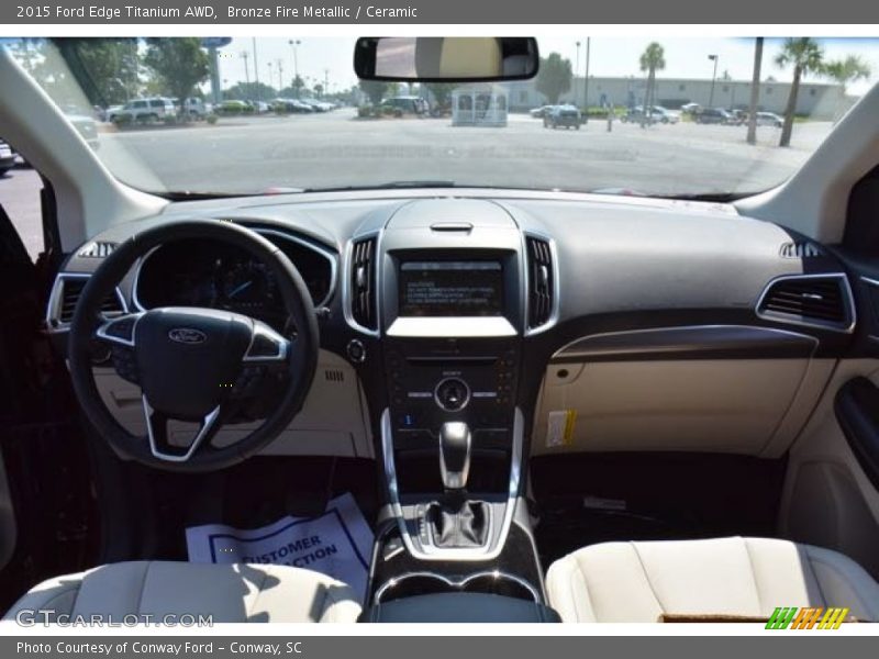 Bronze Fire Metallic / Ceramic 2015 Ford Edge Titanium AWD