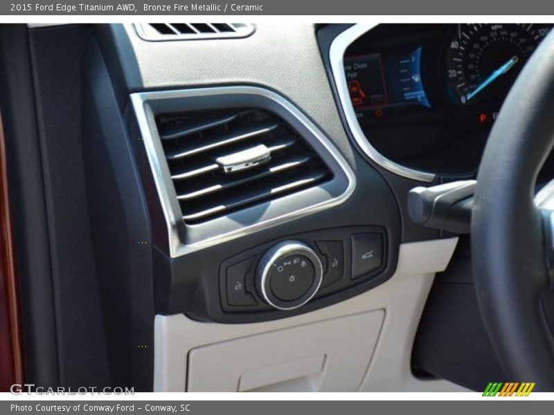 Bronze Fire Metallic / Ceramic 2015 Ford Edge Titanium AWD