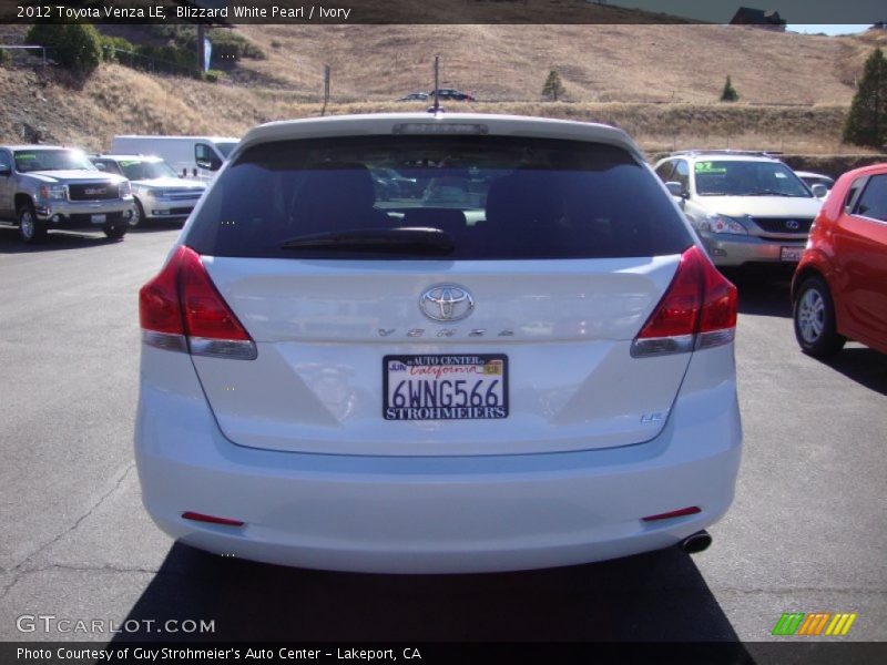Blizzard White Pearl / Ivory 2012 Toyota Venza LE