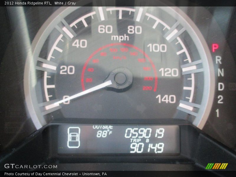 White / Gray 2012 Honda Ridgeline RTL