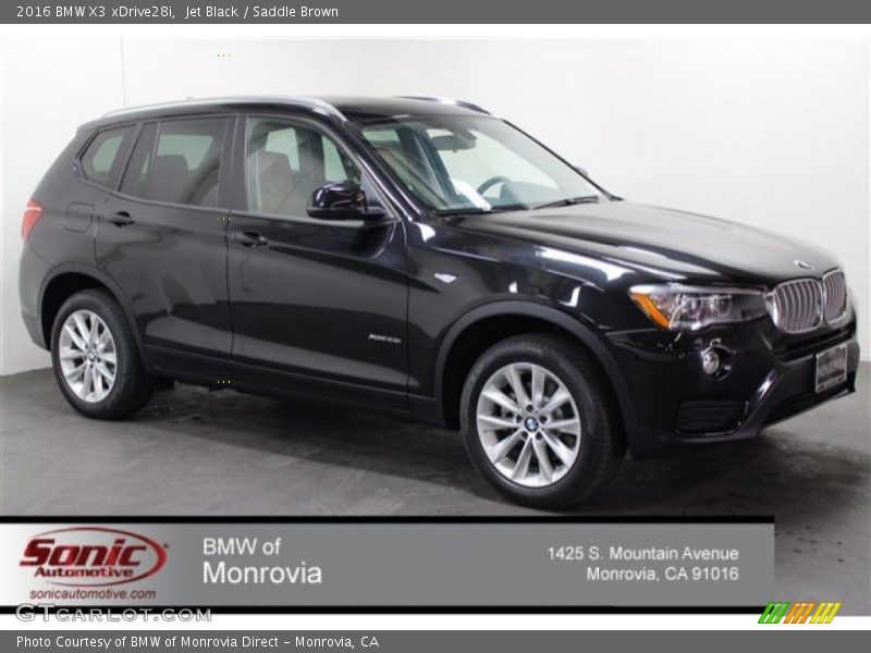 Jet Black / Saddle Brown 2016 BMW X3 xDrive28i