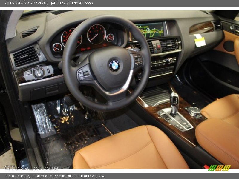 Jet Black / Saddle Brown 2016 BMW X3 xDrive28i