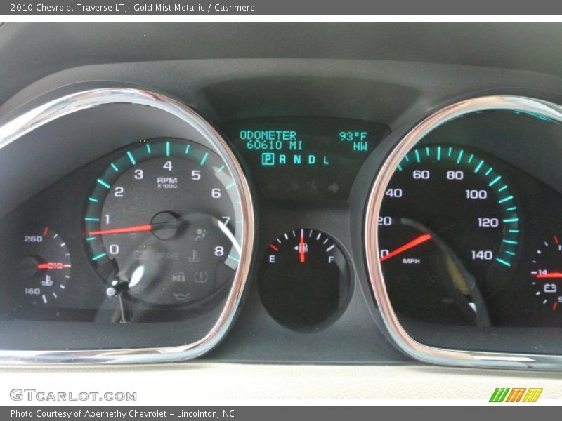 Gold Mist Metallic / Cashmere 2010 Chevrolet Traverse LT