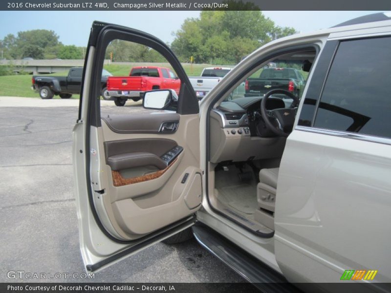 Champagne Silver Metallic / Cocoa/Dune 2016 Chevrolet Suburban LTZ 4WD