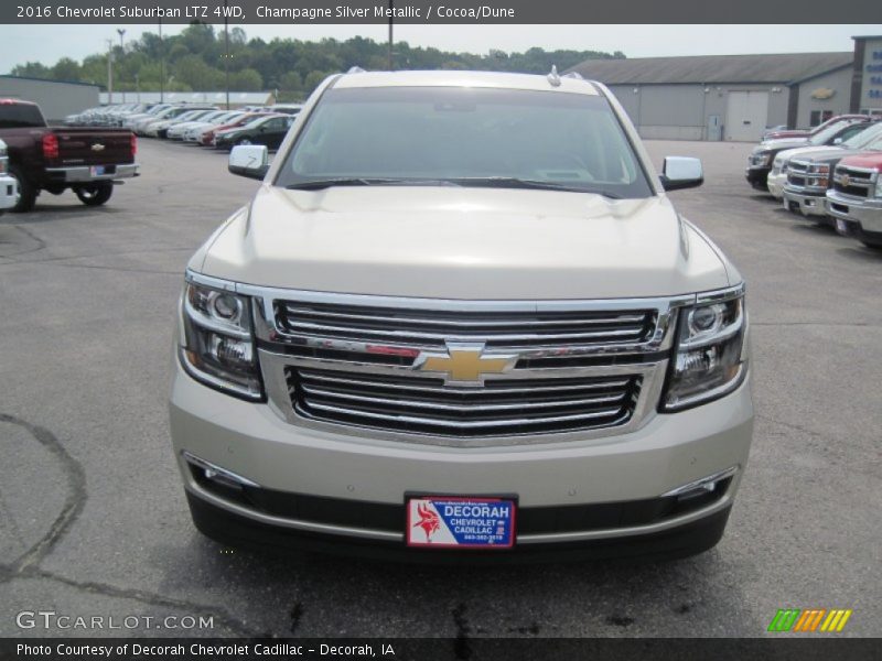 Champagne Silver Metallic / Cocoa/Dune 2016 Chevrolet Suburban LTZ 4WD