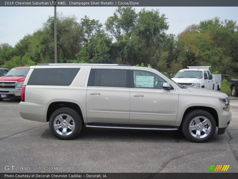 Champagne Silver Metallic / Cocoa/Dune 2016 Chevrolet Suburban LTZ 4WD