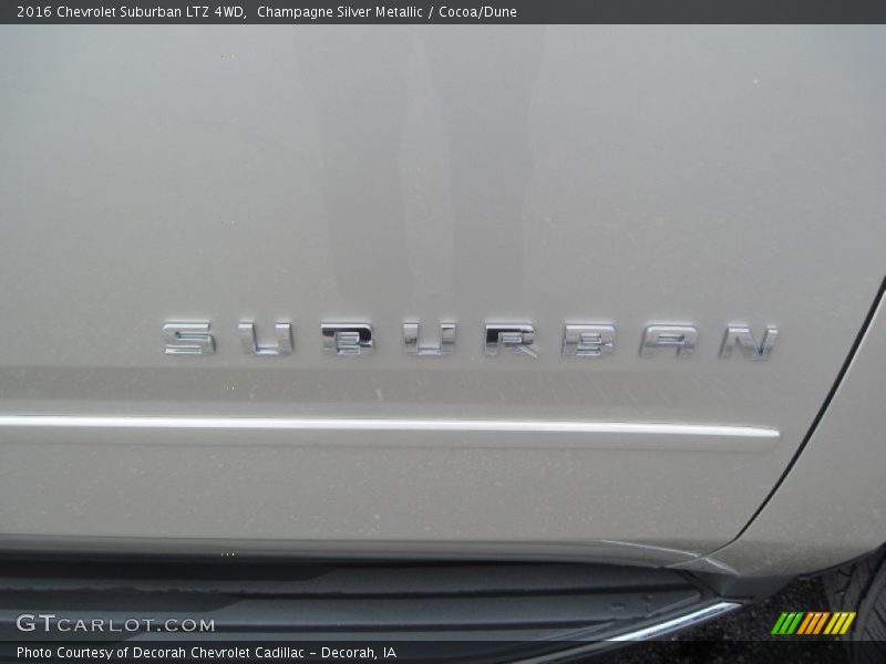 Champagne Silver Metallic / Cocoa/Dune 2016 Chevrolet Suburban LTZ 4WD