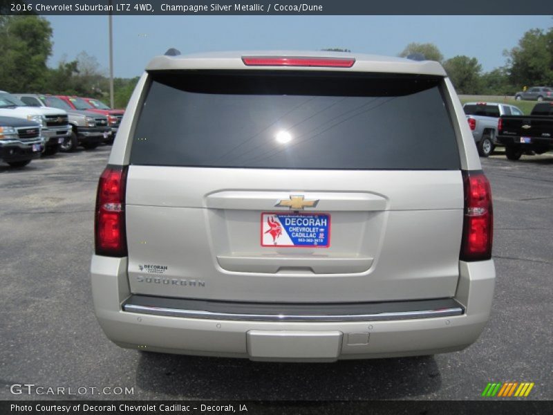 Champagne Silver Metallic / Cocoa/Dune 2016 Chevrolet Suburban LTZ 4WD
