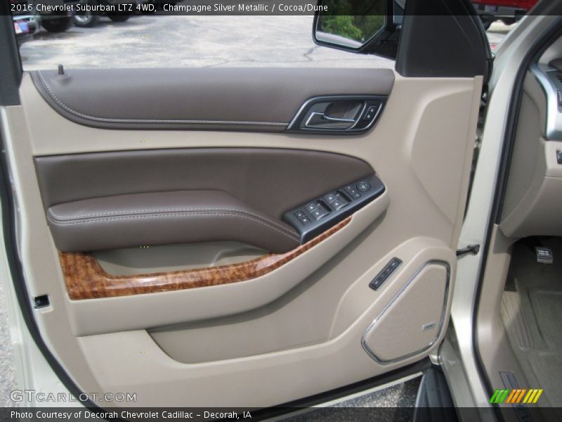 Champagne Silver Metallic / Cocoa/Dune 2016 Chevrolet Suburban LTZ 4WD