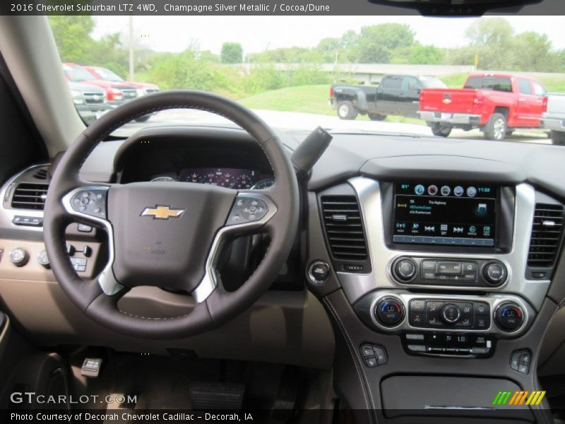 Champagne Silver Metallic / Cocoa/Dune 2016 Chevrolet Suburban LTZ 4WD