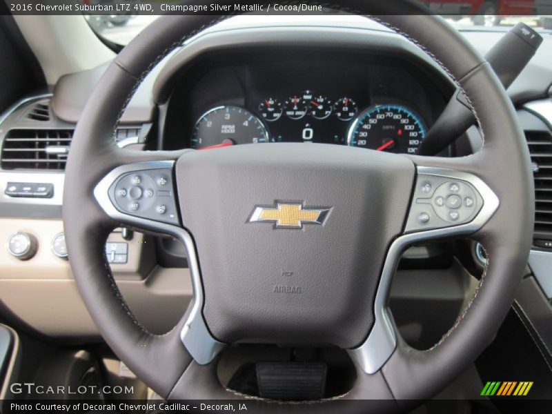 Champagne Silver Metallic / Cocoa/Dune 2016 Chevrolet Suburban LTZ 4WD
