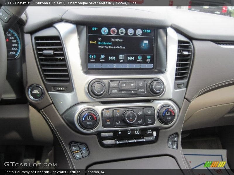Champagne Silver Metallic / Cocoa/Dune 2016 Chevrolet Suburban LTZ 4WD