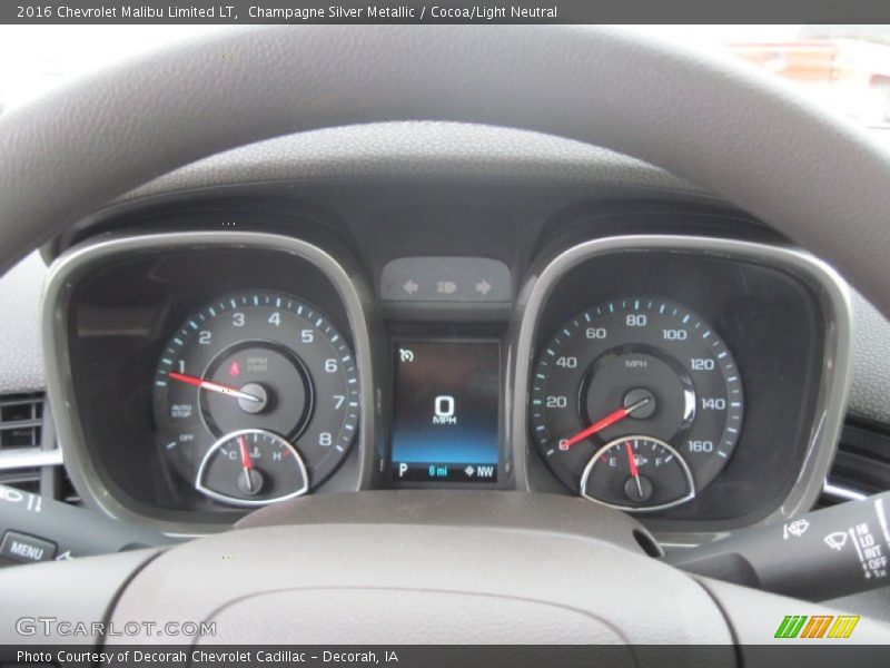 Champagne Silver Metallic / Cocoa/Light Neutral 2016 Chevrolet Malibu Limited LT