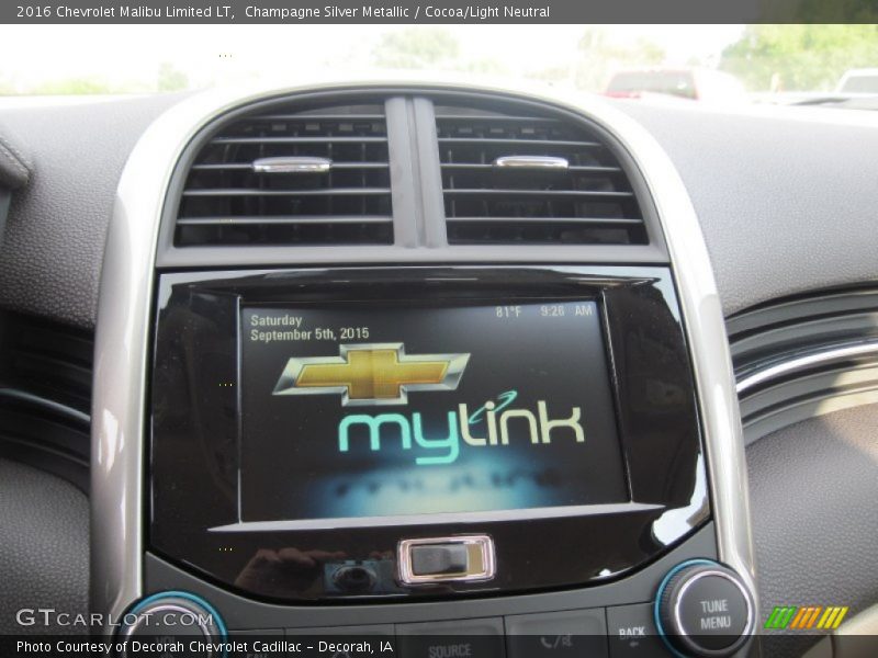 Champagne Silver Metallic / Cocoa/Light Neutral 2016 Chevrolet Malibu Limited LT