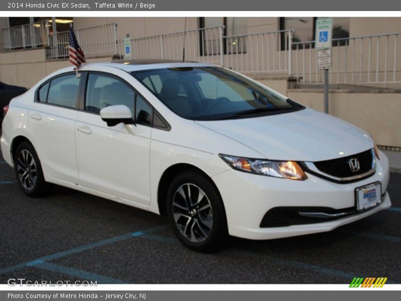 Taffeta White / Beige 2014 Honda Civic EX Sedan