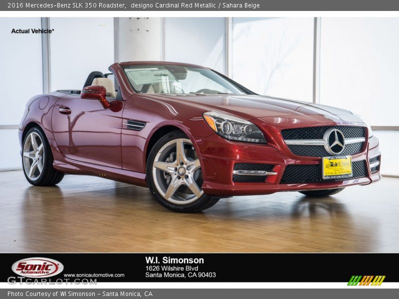 designo Cardinal Red Metallic / Sahara Beige 2016 Mercedes-Benz SLK 350 Roadster