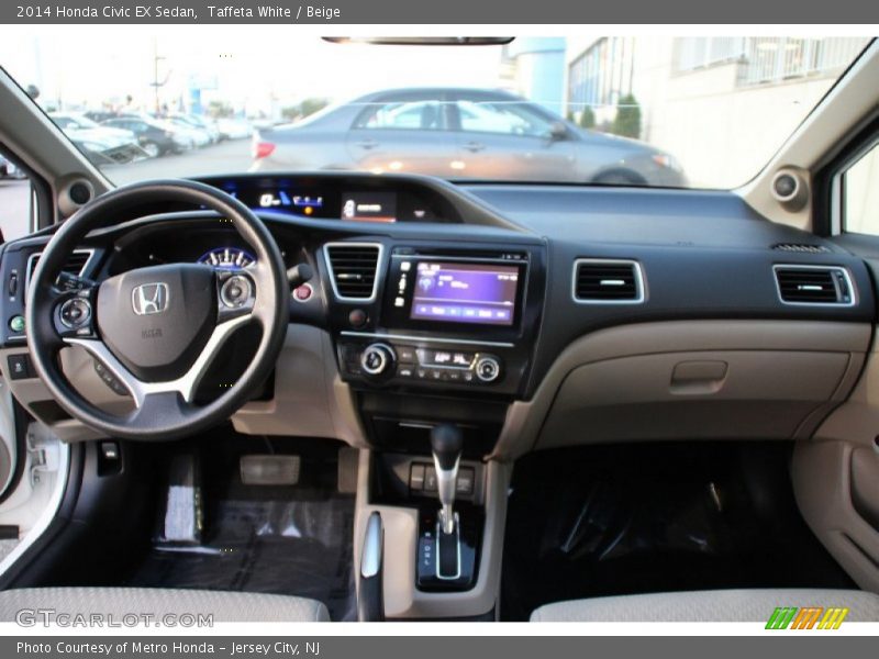 Taffeta White / Beige 2014 Honda Civic EX Sedan