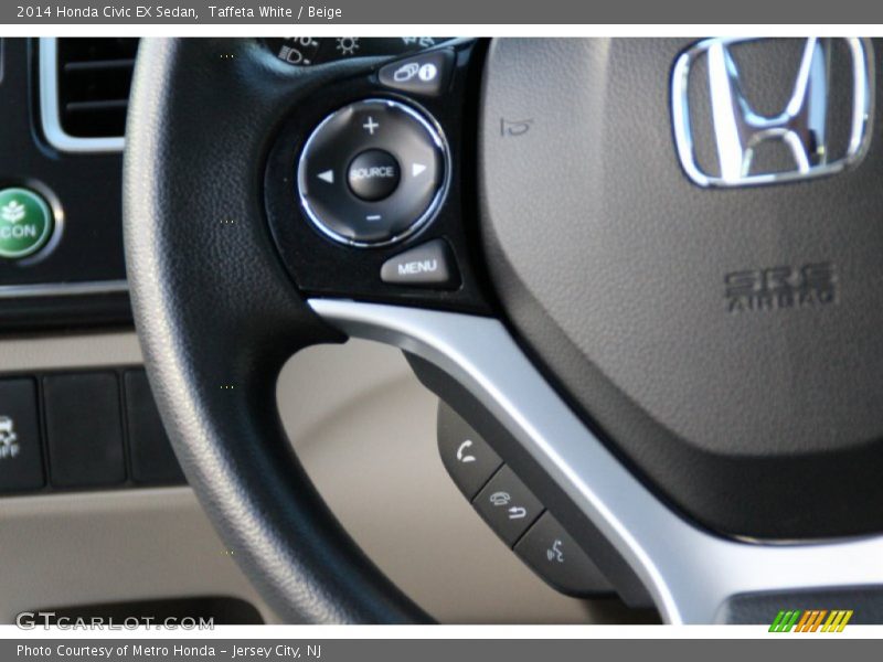 Taffeta White / Beige 2014 Honda Civic EX Sedan