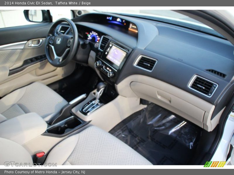 Taffeta White / Beige 2014 Honda Civic EX Sedan