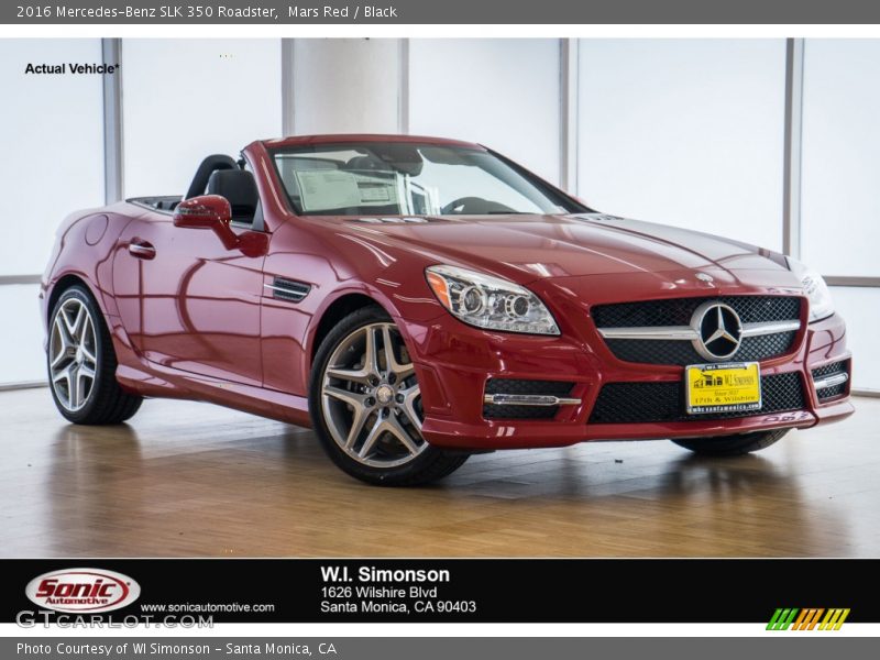 Mars Red / Black 2016 Mercedes-Benz SLK 350 Roadster