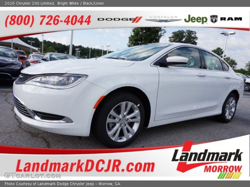Bright White / Black/Linen 2016 Chrysler 200 Limited