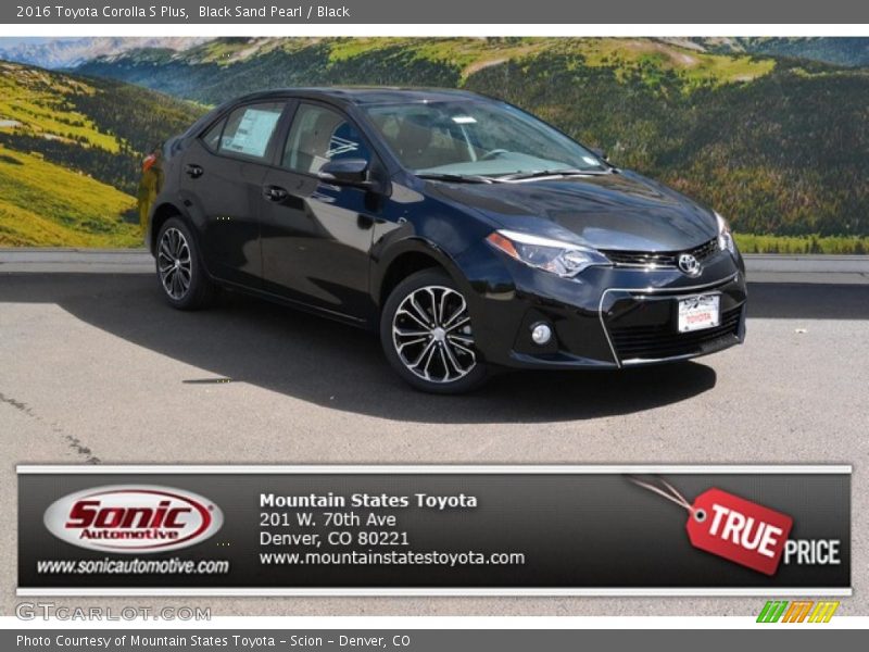 Black Sand Pearl / Black 2016 Toyota Corolla S Plus