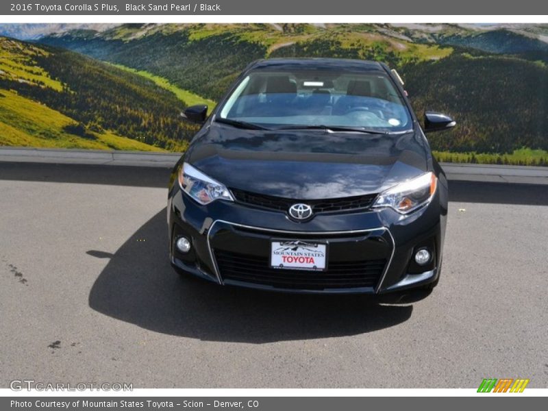 Black Sand Pearl / Black 2016 Toyota Corolla S Plus