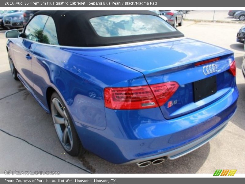 Sepang Blue Pearl / Black/Magma Red 2016 Audi S5 Premium Plus quattro Cabriolet