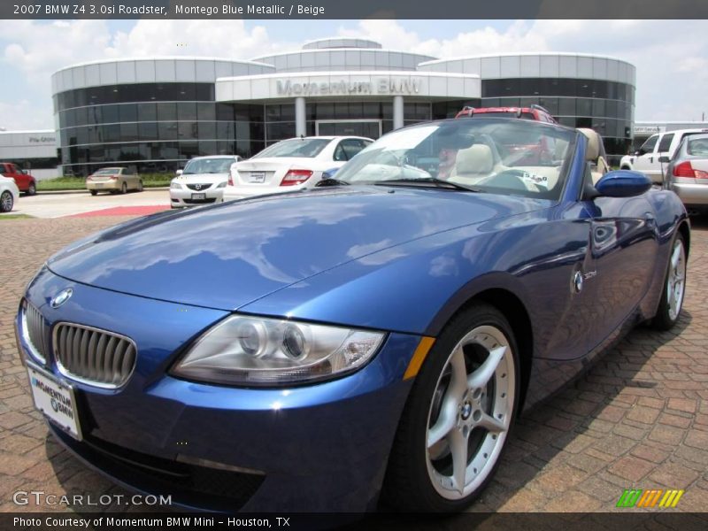 Montego Blue Metallic / Beige 2007 BMW Z4 3.0si Roadster