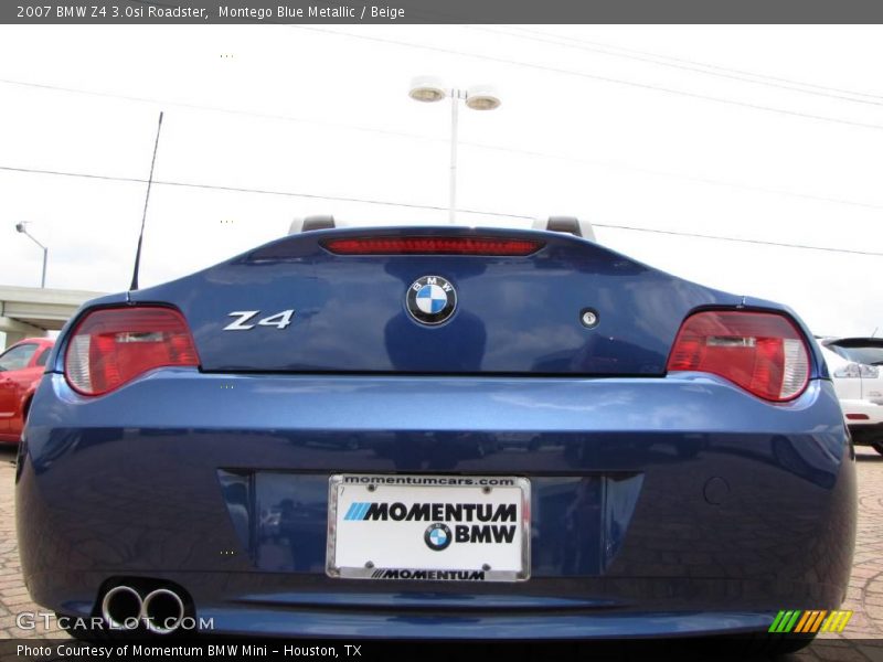 Montego Blue Metallic / Beige 2007 BMW Z4 3.0si Roadster