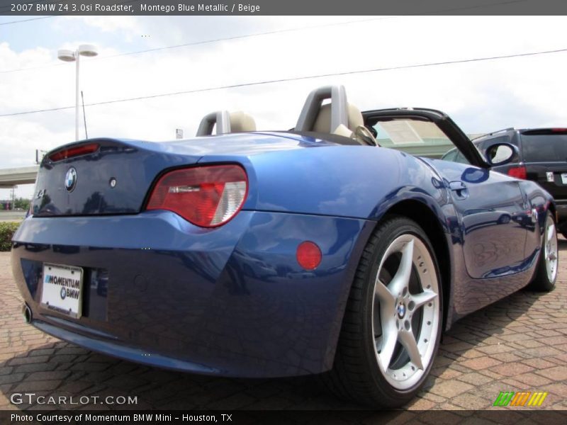 Montego Blue Metallic / Beige 2007 BMW Z4 3.0si Roadster