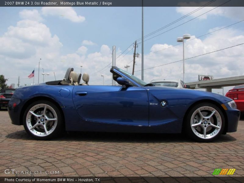 Montego Blue Metallic / Beige 2007 BMW Z4 3.0si Roadster