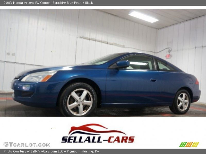 Sapphire Blue Pearl / Black 2003 Honda Accord EX Coupe