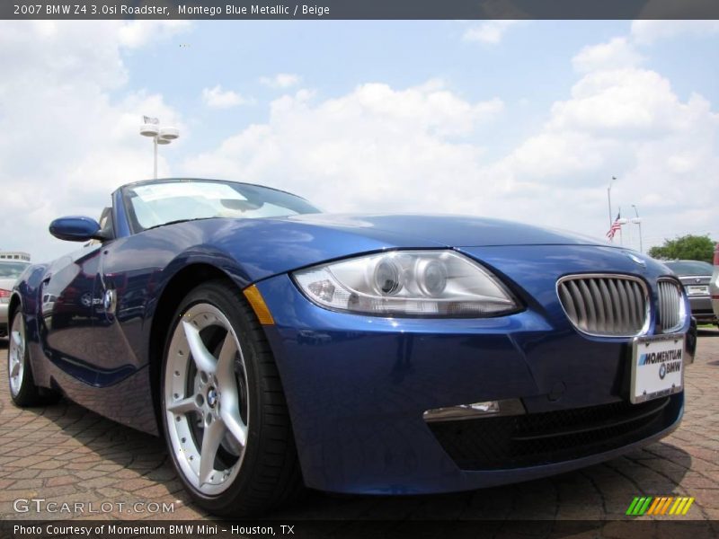 Montego Blue Metallic / Beige 2007 BMW Z4 3.0si Roadster