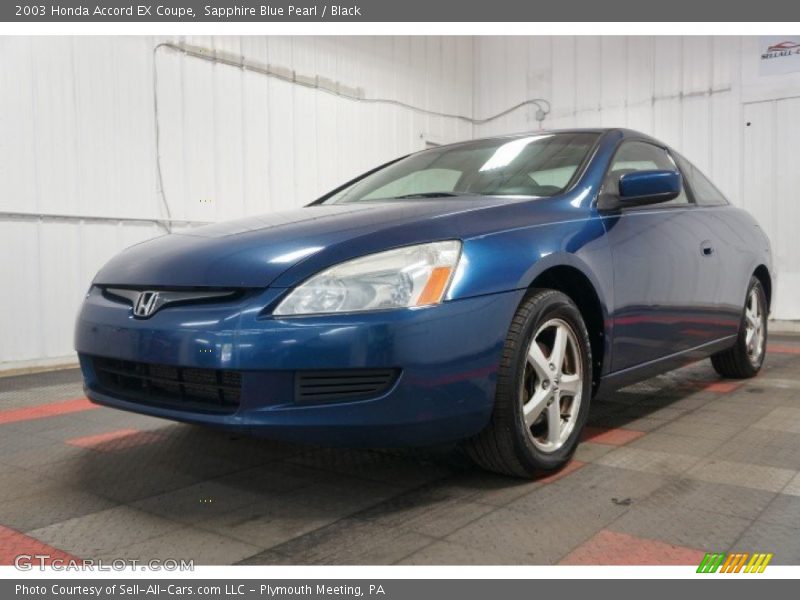 Sapphire Blue Pearl / Black 2003 Honda Accord EX Coupe