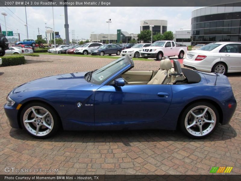 Montego Blue Metallic / Beige 2007 BMW Z4 3.0si Roadster