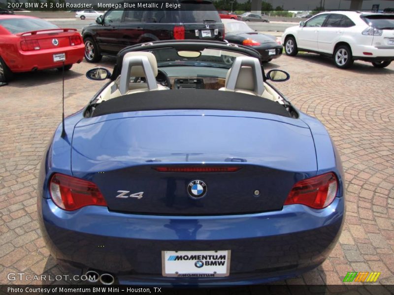 Montego Blue Metallic / Beige 2007 BMW Z4 3.0si Roadster