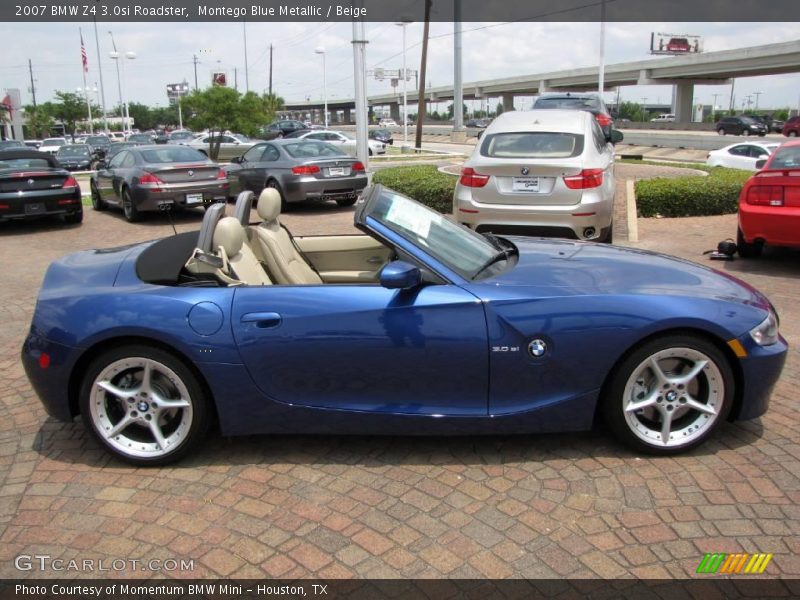 Montego Blue Metallic / Beige 2007 BMW Z4 3.0si Roadster