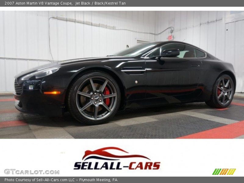 Jet Black / Black/Kestrel Tan 2007 Aston Martin V8 Vantage Coupe