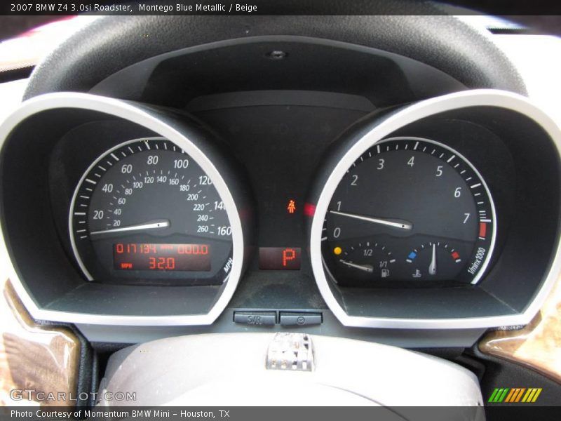 Montego Blue Metallic / Beige 2007 BMW Z4 3.0si Roadster