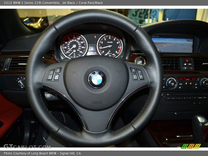 Jet Black / Coral Red/Black 2013 BMW 3 Series 328i Convertible