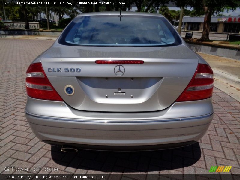 Brilliant Silver Metallic / Stone 2003 Mercedes-Benz CLK 500 Coupe