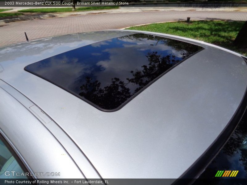 Brilliant Silver Metallic / Stone 2003 Mercedes-Benz CLK 500 Coupe