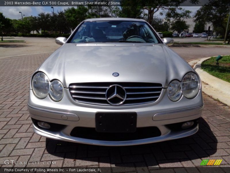 Brilliant Silver Metallic / Stone 2003 Mercedes-Benz CLK 500 Coupe