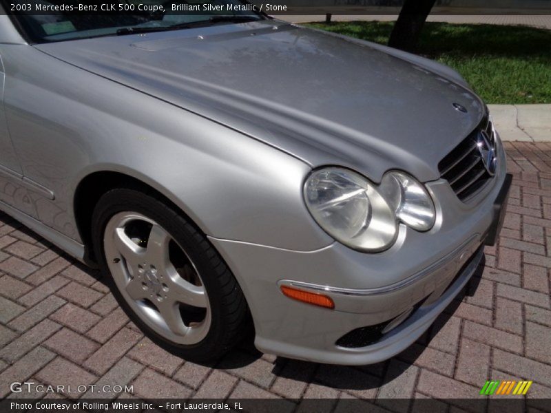 Brilliant Silver Metallic / Stone 2003 Mercedes-Benz CLK 500 Coupe