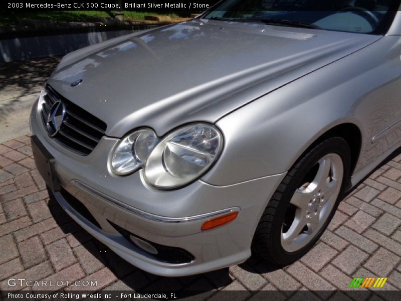 Brilliant Silver Metallic / Stone 2003 Mercedes-Benz CLK 500 Coupe