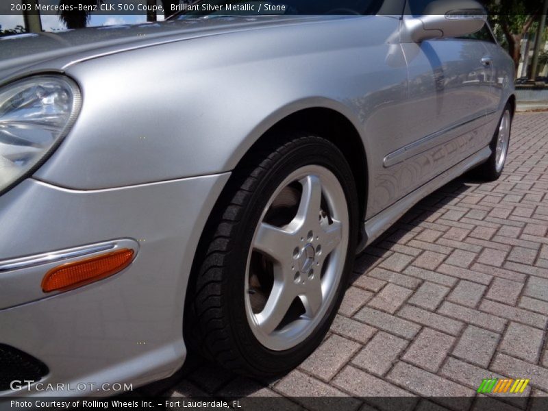 Brilliant Silver Metallic / Stone 2003 Mercedes-Benz CLK 500 Coupe