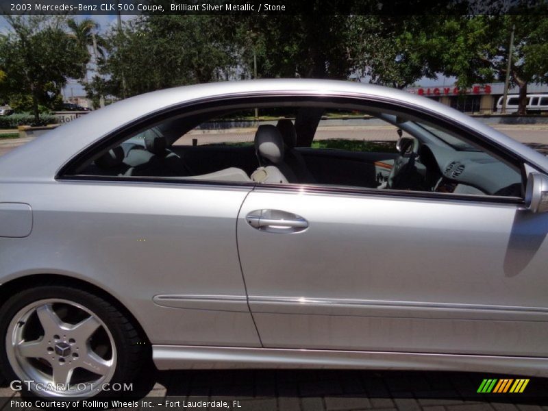 Brilliant Silver Metallic / Stone 2003 Mercedes-Benz CLK 500 Coupe