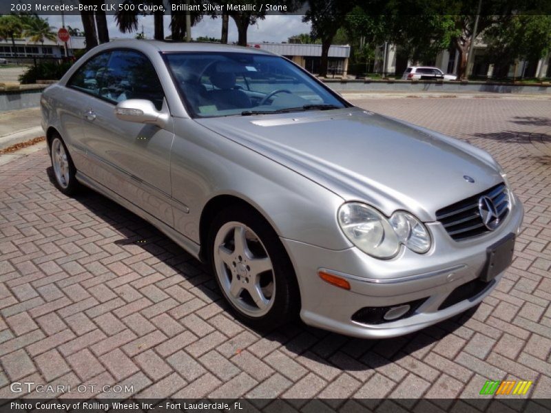 Brilliant Silver Metallic / Stone 2003 Mercedes-Benz CLK 500 Coupe